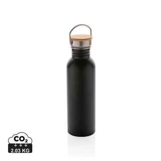 XD Collection Moderne Stainless-Steel Flasche mit Bambusdeckel 