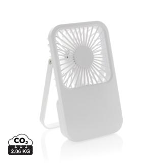 XD Collection Aervina RCS recycled plastic re-chargeable desk fan White