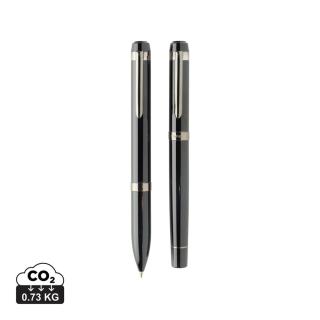 Swiss peak OSLO recycled stainless steel deluxe pen set 