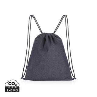 XD Collection Impact AWARE™ recycled denim drawstring backpack 