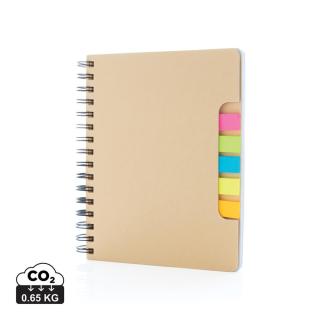 XD Collection A5 Kraft spiral notebook with sticky notes 