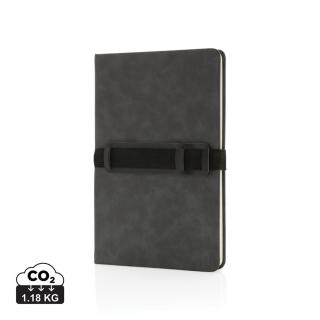 XD Collection Deluxe Hardcover PU Notizbuch mit Handy- und Stiftehalter 