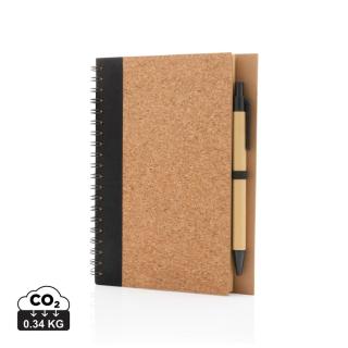 XD Collection Cork spiral notebook with pen 