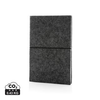 XD Collection GRS certified recycled felt A5 softcover notebook 
