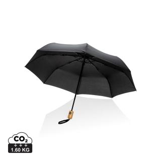 XD Collection 21" Impact AWARE™ RPET 190T bamboo auto open/close umbrella 