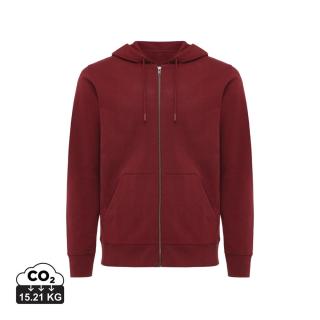 Iqoniq Abisko recycled cotton zip through hoodie, Burgundy red Burgundy red | XL
