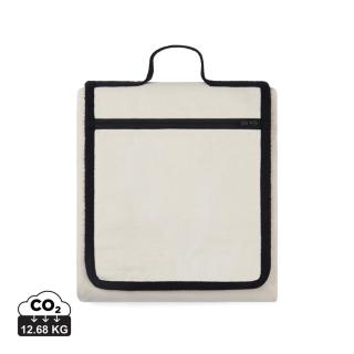 VINGA Volonne AWARE™ recycled canvas picnic blanket, off white Off white, black