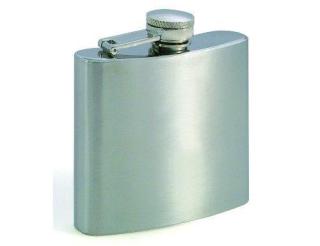 Hip flask, stainless steel calendered 