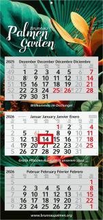 3-Monatskalender (Mehrblock): Mehrblock-Monatskalender mit Kalendarium aus Recyclingpapier und Werbefläche auf der kompletten Rückwand – inklusive 4C-Digitaldruck 