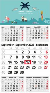 5-Monatskalender (Einblatt): Preiswerter Einblatt-Monatskalender mit großzügiger Werbefläche, modernem Design und hochwertiger Werbung – inklusive 4C-Digitaldruck 