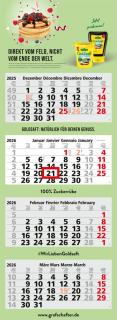 4-Monatskalender (Mehrblock): Klassischer Mehrblock-Monatskalender mit Werbefläche auf der kompletten Rückwand und perforierten Kalenderblöcken – inklusive 4C-Digitaldruck 