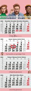 4-Monatskalender (Mehrblock): Premium-Mehrblock-Monatskalender im Großformat mit hochwertigem viersprachigem Kalendarium in Hellgrau und großzügiger Werbefläche – inklusive 4C-Digitaldruck 