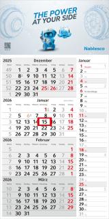 4-Monatskalender (Einblatt): Portooptimierter Einblatt-Monatskalender mit Streifenkalendarium, großzügiger Werbefläche und hochwertiger Werbung – inklusive 4C-Digitaldruck Light grey