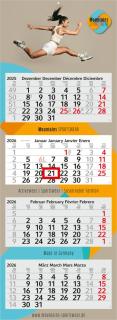 4-Monatskalender (Mehrblock): Preiswerter Mehrblock-Monatskalender mit Werbefläche auf der kompletten Rückwand und perforierten Kalenderblöcken – inklusive 4C-Digitaldruck 