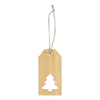 BamTag bamboo gift tag, Christmas tree Nature blue