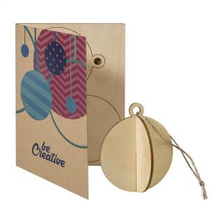 FestiCard Kraft Christmas card, ball Nature blue