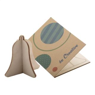 Creax Kraft Christmas card, bell Nature brown