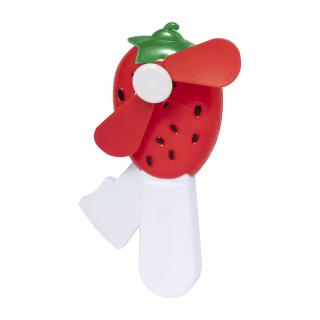 Amalfi hand fan, strawberry Azur/yellow