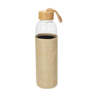 Glasflasche mit Hülle "Natural", 0,7l Transparent