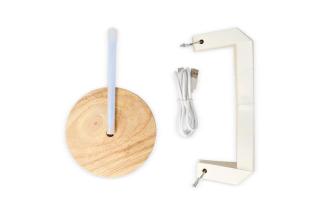 InSideOut Coollux faltbare Papier LED-Lampe Aurora auf Holzsockel, 22cm 