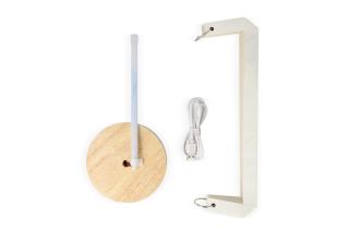 Coollux foldable paper LED lamp Eos on wooden base, 25 cm (letterbox size) 