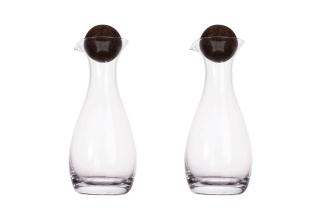 Sagaform Nature carafe oil/vinegar with cork stoppers 2 pcs. 300ml Transparent