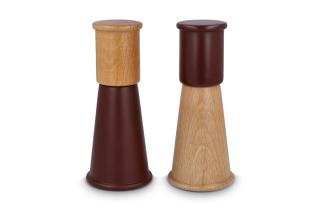 Sagaform Gurken Salt and Pepper Grinder Set small, 15cm Dark red