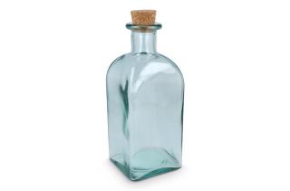 InSideOut Square Recycelte Glaswasserflasche ReuuZ mit Korkverschluss 1 l 