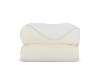 Sherpa-Fleece-Decke OEKO-TEX®  Sublimation 130 x 170 cm 510 g/m² Weiß