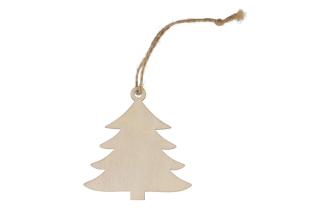 Baumförmiges Weihnachtsornament aus Holz 