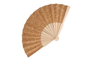 Hand fan wood &amp; cork Nature