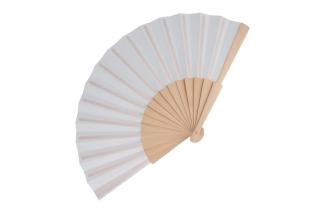 Hand fan wood &amp; R-PET White