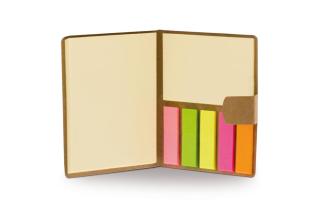 Notebook + sticky notes 