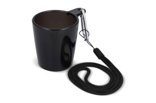 Festival shotglass with lanyard Transparent black