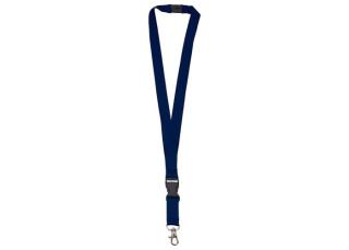 Polyester lanyard 20mm with buckle and hook Navy