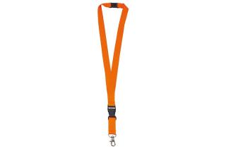 Polyester-Schlüsselband 20mm mit Schnalle und Haken Orange