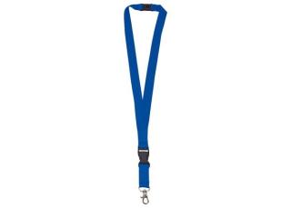 Polyester lanyard 20mm with buckle and hook Dark blue