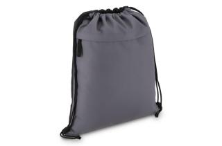 PU coated R-PET 600D Drawstring bag 33 x 42 cm Convoy grey