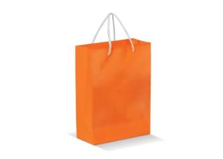 Laminierte Papiertasche, groß Orange