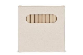 12 colouring pencils in recycled milkcarton box 