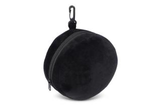 Travel eyemask pillow with zippered case Black