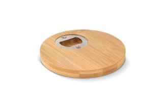 Bamboo coaster &amp; bottle opener Nature