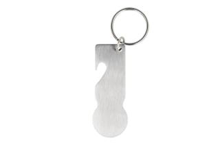 Stainless Steel Trolley token key ring Silver