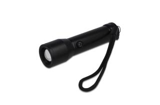 Wiederaufladbare Taschenlampe aus recyceltem Aluminium IPX4 Schwarz