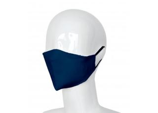 Wiederverwendbare 2-Lagen-Gesichtsmaske mit antibakteriellem Filter, zertifiziert für Frankreich (UN Dunkelblau