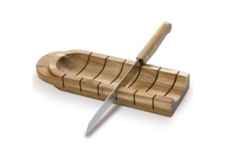 Baguette holder with knife Timber