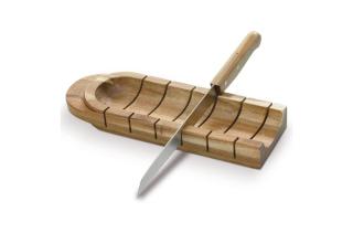 Baguette holder with knife Timber