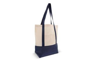 Shopping bag OEKO-TEX® cotton 140g/m² 40x10x35cm Dark blue