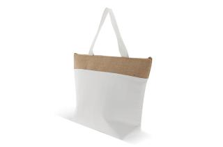 Beach cooler bag cotton/jute 42x10x30cm 