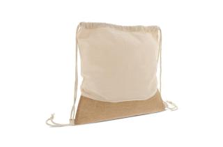 Drawstring bag Jute with cotton cords 38x41cm 